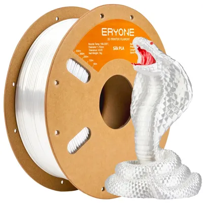Obrázek produktu pro Hedvábný filament PLA – filament pro 3D tisk – průměr 1,75 mm – přesnost ±0,03 mm – cívka 2 kg – pro 3D tiskárny FDM – bílá barva