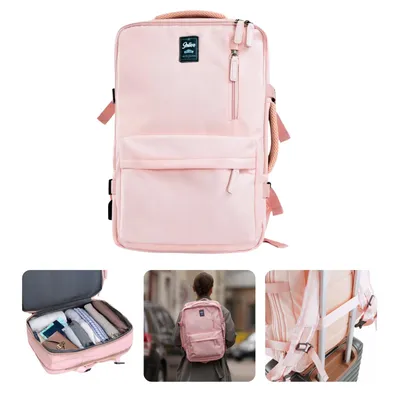 Obrázok produktu pre Cestovný batoh do lietadla 40x20x25 cm pre Ryanair, Wizzair, Lufthansa, LOT, Solier FV06, ružový