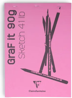 Produktbild von Clairefontaine 5x Skizzenblock A6 GraF'it, 80 Blatt Rosa 96668C
