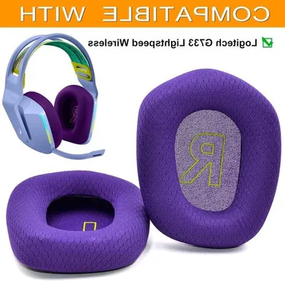 Bequeme Ersatz-Ohrpolster für Logitech G733 Gaming-Kopfhörer - Langlebiges Mesh, Geräuschisolierung, Lila