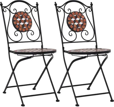 Produktbild von Möbel Bistrostühle Mosaik 2 Stk. Keramik Braun - Gartenstühle 46714