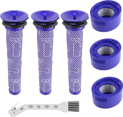 Produktbild von 6 Stück V7 V8 Filter für Dyson, Ersetzt Filter und Vorfilter für Dyson V8 V7 Animal Absolute Motorhead Staubsauger, 3 HEPA-Nachmotorfilter & 3 Vorfilter Ersatzfilter # 965661-01&967478-01