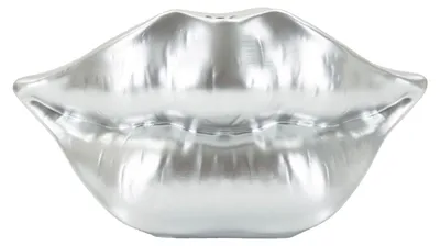 Imagen del producto de Jarrón Mauro Ferretti, diseño "Lèvres", 23x8x12 cm, color plateado