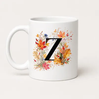 Produktbild von Herbst Tasse A-Z Buchstaben 325 ml Keramik Geschenkidee personalisiert - Z