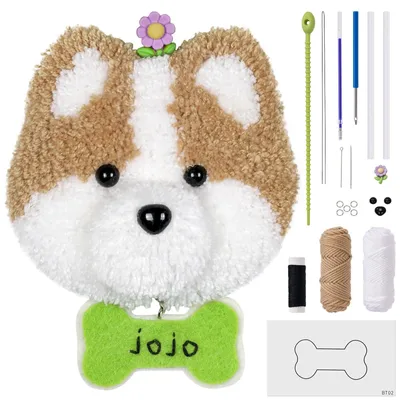 Punch Needle Kit für Anfänger, Hundemotiv, DIY-Stickerei-Set
