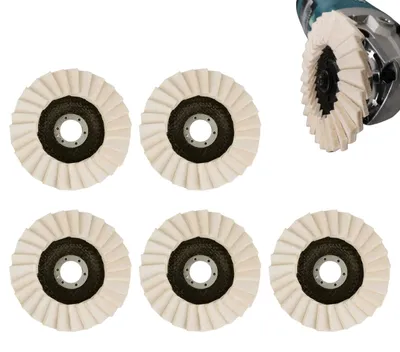 5 Filzpolierscheiben 125 mm x 22,23 mm für Winkelschleifer