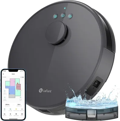 Image de Aspirateur robot – avec serpillière et navigation laser – puissance d'aspiration de 4000 Pa – autonomie de 200 minutes