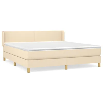 Produktbild von Boxspringbett mit Matratze Creme 160x200 cm Stoff