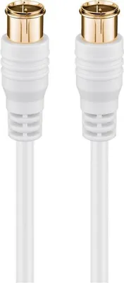 Immagine prodotto di goobay F Quick SAT Antennenkabel doppelt geschirmt vergoldet weiß 1,5 m