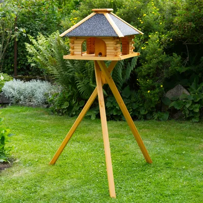 Produktbild von Vogelhaus V 20 Stein mit Solarbeleuchtung und Ständer