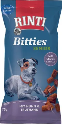 Produktbild von Rinti - Bitties Senior 16x75g  |  Huhn & Truthahn