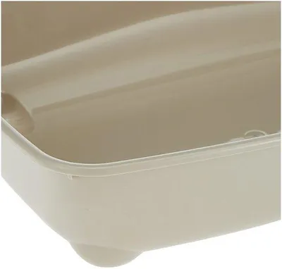 Imagen del producto de Unyqoos® - Arenero para gatos (gris cálido) - Fabricado en plástico resistente, diseño que evita que la arena se disperse, fácil de limpiar para un ambiente higiénico