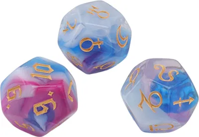 Image de jeu de cubes astrologiques 3 pièces à 12 faces, rune scintillante, facile à lire, pour jeu de société de table, type 3