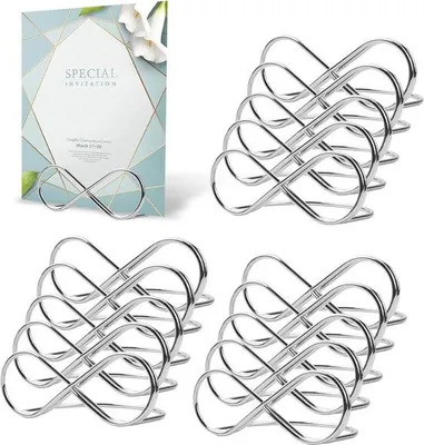 Produktbild von 15 Stück Silberne Sitzplatzetiketten für Hochzeiten, Tafelnummern, Platzkartenhalter, Nachrichtenclip, Sitzplatzbeschriftung, Hochzeitsetiketten, Partyetiketten