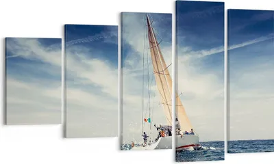 Produktbild von Bild auf Leinwand - Leinwandbild - Segeln Yacht Reise - 100x60cm - Wand Bild - Wanddeko - Leinwanddruck - Bilder - Kunstdruck - Wanddekoration - Leinwand bilder - Wandkunst - EG100x60-2797