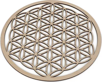 Produktbild von Blume des Lebens Wand-Deko Birkensperrholz Kerzenhalter 3mm 24 cm Untersetzer