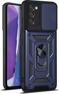 Produktbild von Galaxy Note 20 Hülle mit 360° Drehbarer Magnetische Ring Ständer Halter Dia Kameraschutz TPU Bumper Silikon Schutzhülle für Samsung Galaxy Note 20 5G Blau