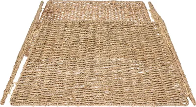 Zdjęcie produktu dla BELIANI Osłona na stojak pod choinkę naturalna trawa morska 59 x 59 cm ręcznie wykonana kwadratowa akcesoria dekoracje
