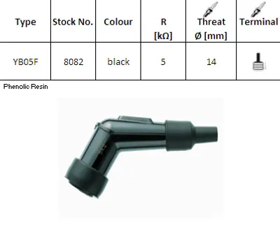 Immagine prodotto di Tubo candela NGK YB05F (Codice 8082) YBX