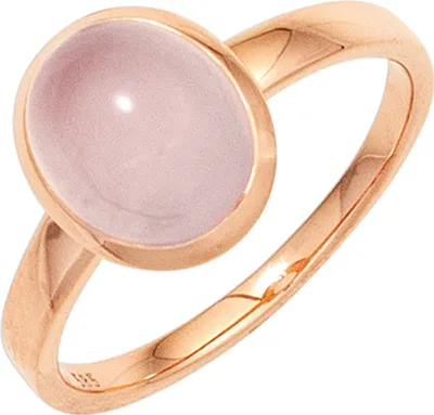 Produktbild von Gr. 62 - Damen Ring 585 Gold Rotgold 1 Rosenquarz Cabochon rosa Rotgoldring
