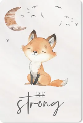 Produktbild von MuchoWow® Mauspad Mousepad Zitate - Aquarell - Stark sein - Kinder - Fuchs - Tiere 18x27 cm - Mousepads - Maus Mat - Pad - Mausunterlage