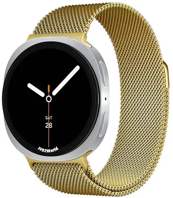 Produktbild von FFO2World Milanaise-Magnetarmband für Galaxy Watch 8 40/44 mm & 8 Classic 46 mm – s Edelstahl-Milanaiseband – Gold