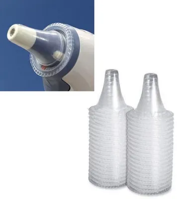 Imagen del producto de CHPN - Cubiertas compatibles con termómetros de oído - Compatibles con termómetros Braun - Tapas para termómetros - Cubiertas higiénicas - 60 unidades - Transparentes