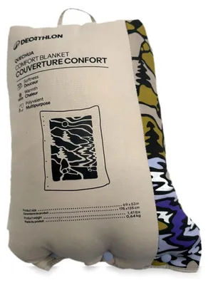 Zdjęcie produktu dla Kołdra Quechua Comfort 3-w-1: mata kempingowa, poduszka turystyczna, koc. Ciepła, 175x135 cm