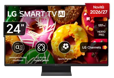 Immagine prodotto di LG Smart TV webOS 24'' Serie LB70 24LB70006LA, FullHD, webOS 26, Game Optimizer, 2 HDMI, 10W, Wi-Fi, SMART TV 2026