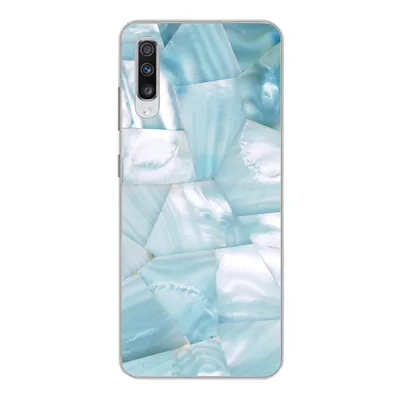 Produktbild von MuchoWow® Handyhülle Schutzhülle Hülle für Samsung Galaxy A70 Naturstein - Blau - Perlmutt Silikon Softcase Handy Hülle - Schutzhaube