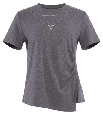 Produktbild von Damen Bluse, Grau, Größe S, 92% Baumwolle, 8% Elasthan
