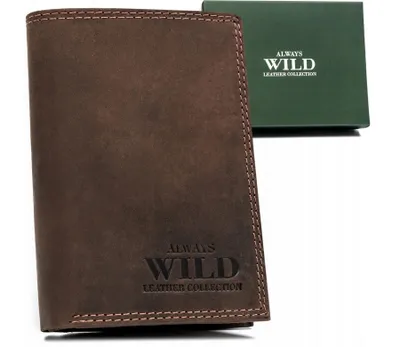 Produktbild von Herren-Ledergeldbörse in vertikaler Ausrichtung - Always Wild