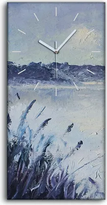 Produktbild von Dekor Leinwand Uhr Wandbilder Geräuschlos 30x60 Malerei See Himmel Nacht Kunst - weiße Hände
