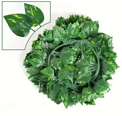 Image de Lierre artificiel, décoration suspendue, 30 pièces, 100 mètres (50 brins), couleur verte