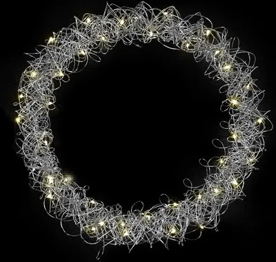 Produktbild von LEX Metallkranz feinmaschig 40 LED, Ø 30cm warmweiß Timer, transp. Kabel LK062WT