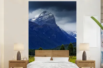 Produktbild von MuchoWow® Fototapete für Wohnzimmer oder Schlafzimmer Wandtapete Vinyl Motivtapete Wiese im Mount Aspiring National Park in Neuseeland - 225x350 cm - Schlafzimmer tapete