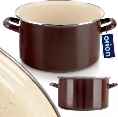 Image de Orion Marmite en émail Marmite émaillée BROWN 28 cm 8 L