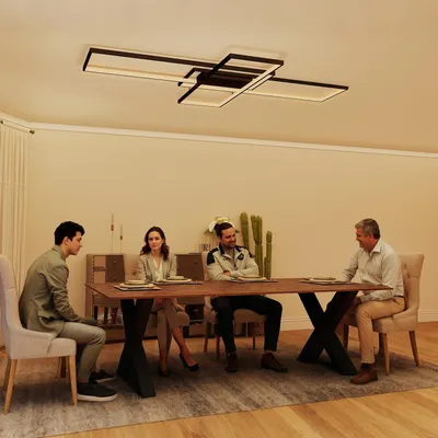 Obrázok produktu pre JOIEYOU stropné svietidlo 90W LED stropné svietidlo 3-obdĺžnikový dizajn stropné svietidlo do kúpeľne Stmievateľné svietidlo do chodby z kovu + akrylové stropné svietidlá do obývačky kuchyne spálne