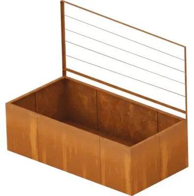 Produktbild von Hochbeet Palatino Set Urban mit Rankhilfe 200 x 100 x 183 cm braun inkl. Drahtseil mit Klemmen