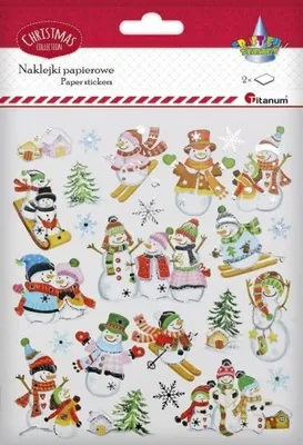 Produktbild von Papieraufkleber mit Schneemännern, 2 Bögen - Titanum