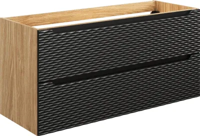 Zdjęcie produktu dla Szafka Łazienkowa Pod Umywalkę 120 Cm Czarny Mat Dąb Olejowany