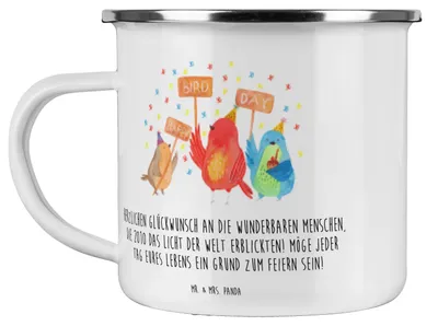 Produktbild von Mr. & Mrs. Panda Teetasse 2010 Geburtstag - Weiß - Geschenk, Glückwunsch, Pott, Teebecher, wandertasse, Jubiläumsgeburtstag, Emaille Tasse, Humors, Freude, Becher