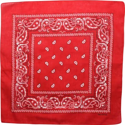 Produktbild von Bandana Tuch Paisley Muster 02 rot weiß quadratisches Kopftuch