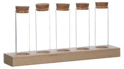 Produktbild von Glasröhre Ø3cm auf Holzbrett (6 Stück) [IFS-29147]