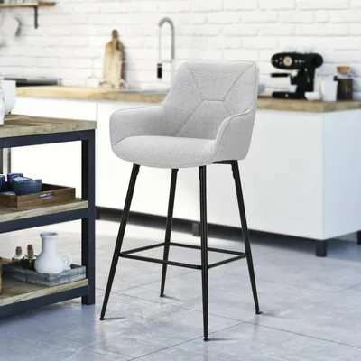 Produktbild von Sitzhocker Bobbio 55x55x109 cm Grau gepolstert, Belastbar