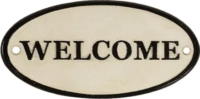 Produktbild von Türschild Welcome Nostalgie Schild Vintage Dekoschild Gusseisen Antik-Stil