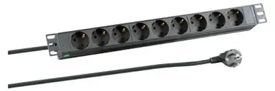 Produktbild von EFB 19" 1HE Steckdosenleiste 9x    2.0m ohne Schalter, schw.