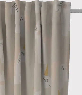 Produktbild von SCHÖNER LEBEN. Kinderzimmer-Vorhang Einhörner beige weiß grau rosa 245cm oder Wunschlänge Aufhängung Smok-Schlaufenband