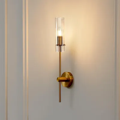 Produktbild von KOSILUM - Wandleuchte, Metall und Glas - Transparent und goldfarben - Sérénia
