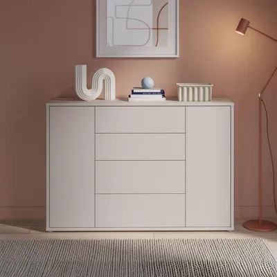Immagine prodotto di Madia Medea con 4 cassetti e 2 ante cashmere 144x35x99 – Stile e funzionalità